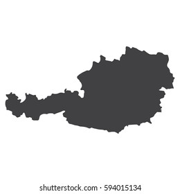 Austria map in black on a white background. Vector illustration