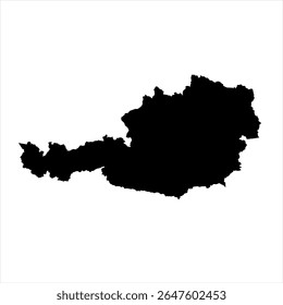 Austria Map - black World Map International vector template with High detailed isolated on white background - Vector