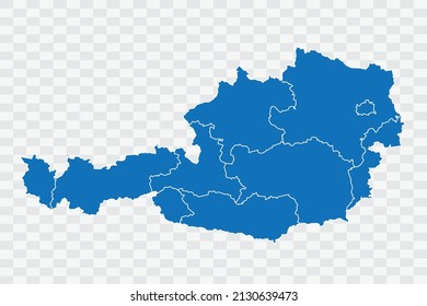 Austria Map blue Color on Backgound png