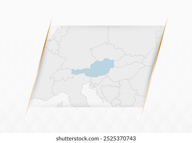 Austria Map in Blue with Gold Framed Accents. Modern Vector Map of Austria. Vector Illustration.