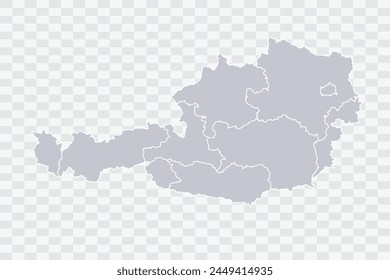 Austria Map Cloud Color on White Background quality files Png
