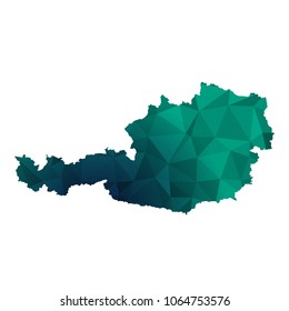 Austria map - Colorful Polygonal map of Austria rumpled triangular low poly style gradient graphic background , Vector illustration eps 10.