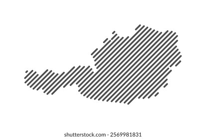 Austria - Map of the country formed by lines. Vector Illustration.