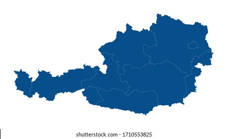 Österreich-Kartenland - Vektorillustration