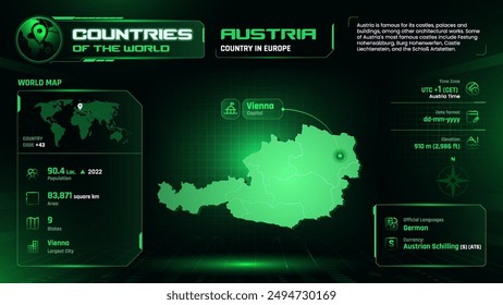 Austria Map Detailed Insights on Geography, Population and Key Facts-Vector Design