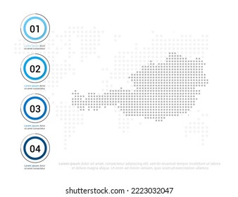 Austria map of dots gray for presentation. Creative concept for infographic.