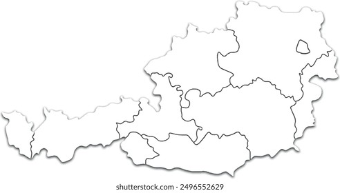 ÖSTERREICHISCHE KARTE MIT DEN BUNDESLÄNDERN UND DEN POLITISCHEN VERWALTUNGSABTEILUNGEN