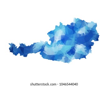 austria map in geometric polygonal style.  austria map of isolated. Vector Illustration Eps10.