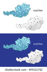 Austria map in geometric polygonal style. Abstract gems triangle. 