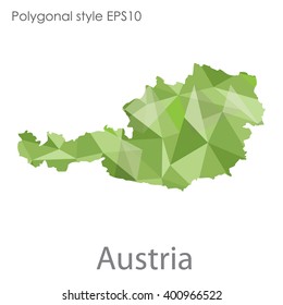 Austria map in geometric polygonal style.Abstract gems triangle,modern design background.