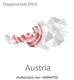Austria map in geometric polygonal style.Abstract gems triangle,modern design background.