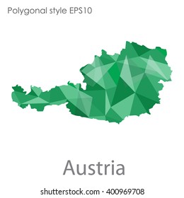Austria map in geometric polygonal style.Abstract gems triangle,modern design background.