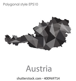 Austria map in geometric polygonal style.Abstract gems triangle,modern design background.