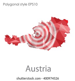 Austria map in geometric polygonal style.Abstract gems triangle,modern design background.