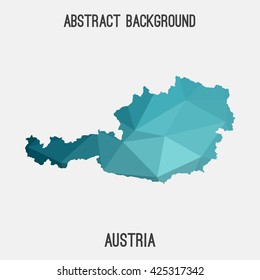 Austria map in geometric polygonal style.Abstract tessellation,modern design background. Vector illustration EPS8