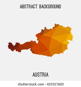 Austria map in geometric polygonal style.Abstract tessellation,modern design background. Vector illustration EPS8