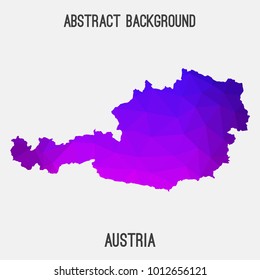 Austria map in geometric polygonal,mosaic style.Abstract tessellation,modern design background,low poly. Vector illustration.