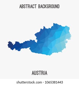 Austria map in geometric polygonal,mosaic style.Abstract tessellation,modern design background,low poly. Geometric cover, mockup. Vector illustration.