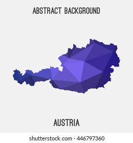 Austria map in geometric polygonal,mosaic style.Abstract tessellation,modern design background. Vector illustration EPS8