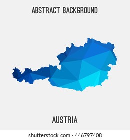 Austria map in geometric polygonal,mosaic style.Abstract tessellation,modern design background. Vector illustration EPS8