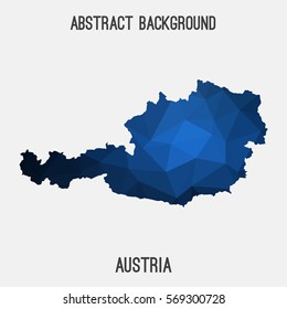Austria map in geometric polygonal,mosaic style.Abstract tessellation,modern design background. Vector illustration