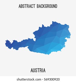 Austria map in geometric polygonal,mosaic style.Abstract tessellation,modern design background. Vector illustration