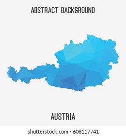Austria map in geometric polygonal,mosaic style.Abstract tessellation,modern design background,low poly. Vector illustration.