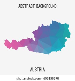 Austria map in geometric polygonal,mosaic style.Abstract tessellation,modern design background,low poly. Vector illustration.