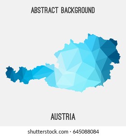 Austria map in geometric polygonal,mosaic style.Abstract tessellation,modern design background,low poly. Vector illustration.