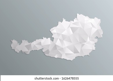 Austria map gray in polygonal style on dark background. isolated vector illustration eps 10.