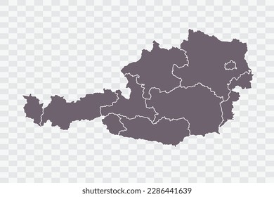 Austria Map Grey Color on White Background quality files Png