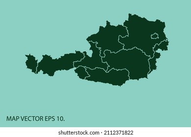 Austria map High Detailed on white background. Abstract design vector illustration eps 10