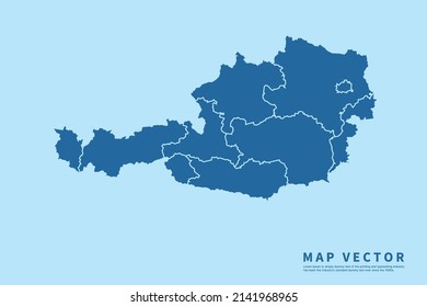 Austria map High Detailed on blue sky background. Abstract design vector illustration eps 10