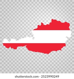 Austria map icon. Map of Austria with flag. Marketing materials, travel guides or digital projects, map logos