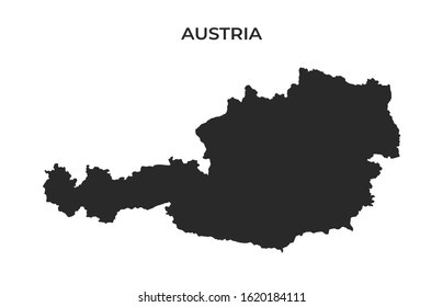 Austria map icon. high detailed isolated vector geographic template of european country