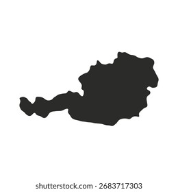 Ícone do mapa da Áustria isolado no fundo branco. Ilustração vetorial