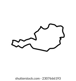 Austria map icon. Austria outline map. Simple icon for web design, typography. Vector illustration
