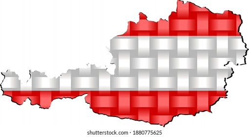 Austria Map - Illustration, 
Three dimensional Map of Austria