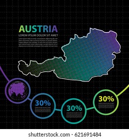 Austria map infographic design template