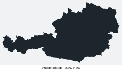 Austria map. Just a simple border map. Shape of the country. Flat blank Austria outline. Vector boundary illustration.