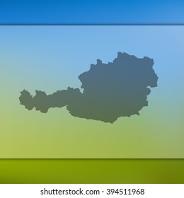 Austria map on blurred background with silhouette of vector