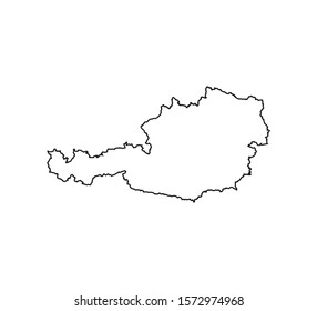 Austria map on white background. Vector illustration.