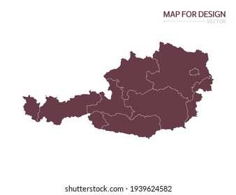 Austria map on white background vector illustration.