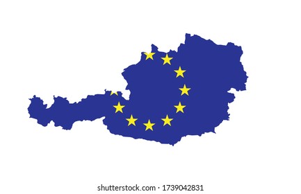 Austria map outline European Union symbol country shape
