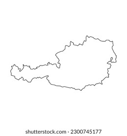 austria contorno el fondo del mapa con estados. austria contour map aislado en fondo blanco. Ilustración del vector