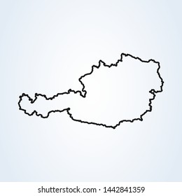 Austria map outline Simple vector modern icon design illustration.