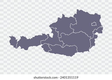 Austria Map pewter Color on White Background quality files Png