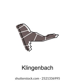 Austria map region administration with City of Klingenbach, vector illustration design template
