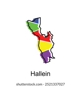 Austria map region administration with City of Hallein, vector illustration design template