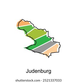 Austria map region administration with City of Judenberg, vector illustration design template
